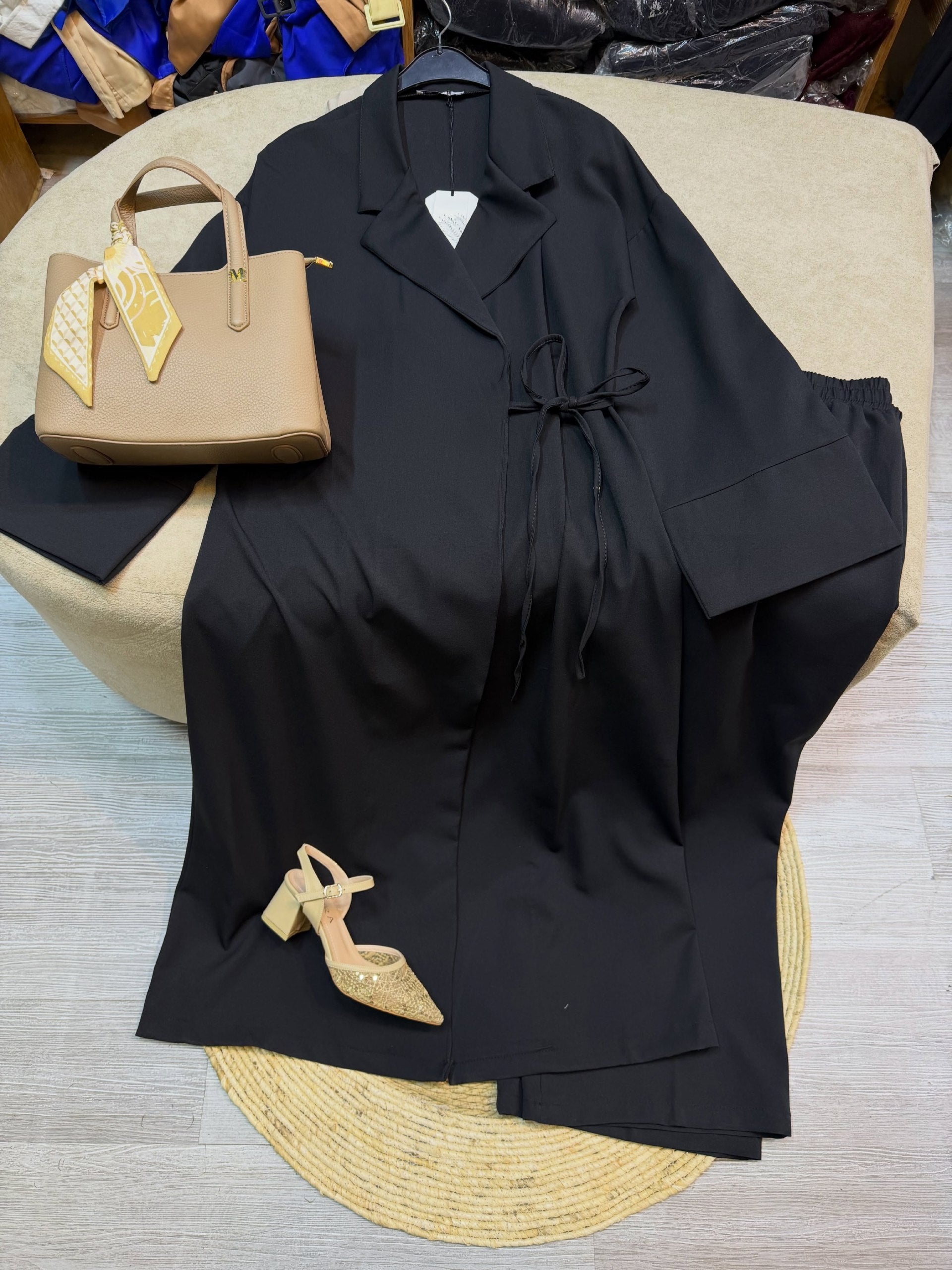 Ensemble 2 Pièces Femme Chic | Kimono Long Ceinturé + Pantalon Palazzo Fluide - 6 Couleurs